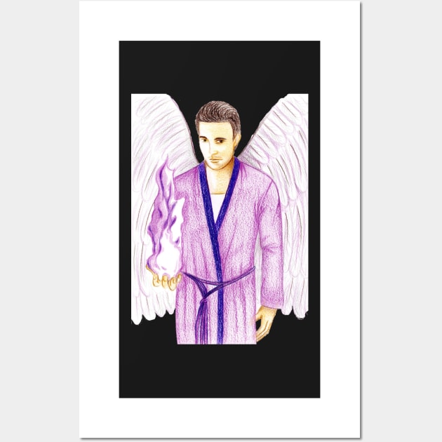 Archangel Zadkiel Keeper of the Violet Flame- Blue Wall Art by EarthSoul